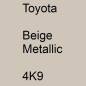 Preview: Toyota, Beige Metallic, 4K9.